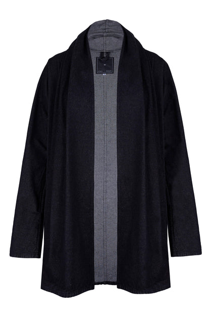 Versus Washed Denim Open Coat