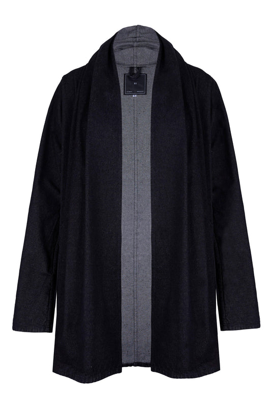 Versus Washed Denim Open Coat