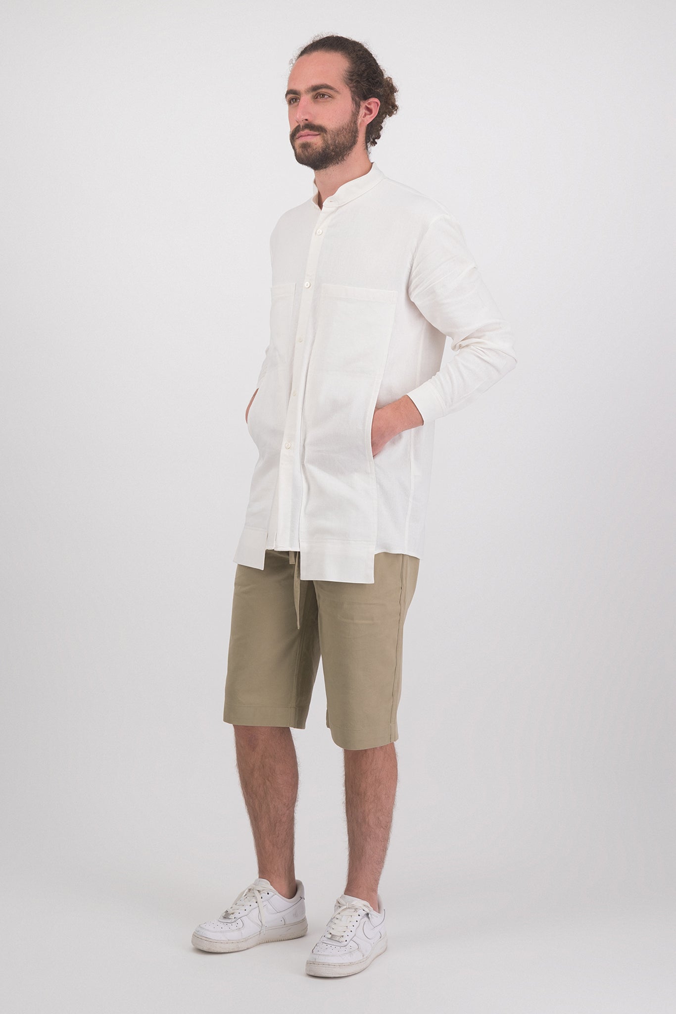 Iodine Front Pocket Linen-Blend Shirt