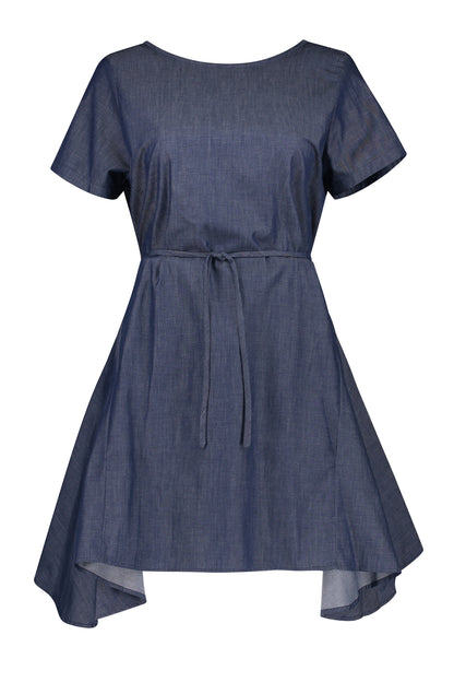 Bañador Open Back Pleated Cotton Dress