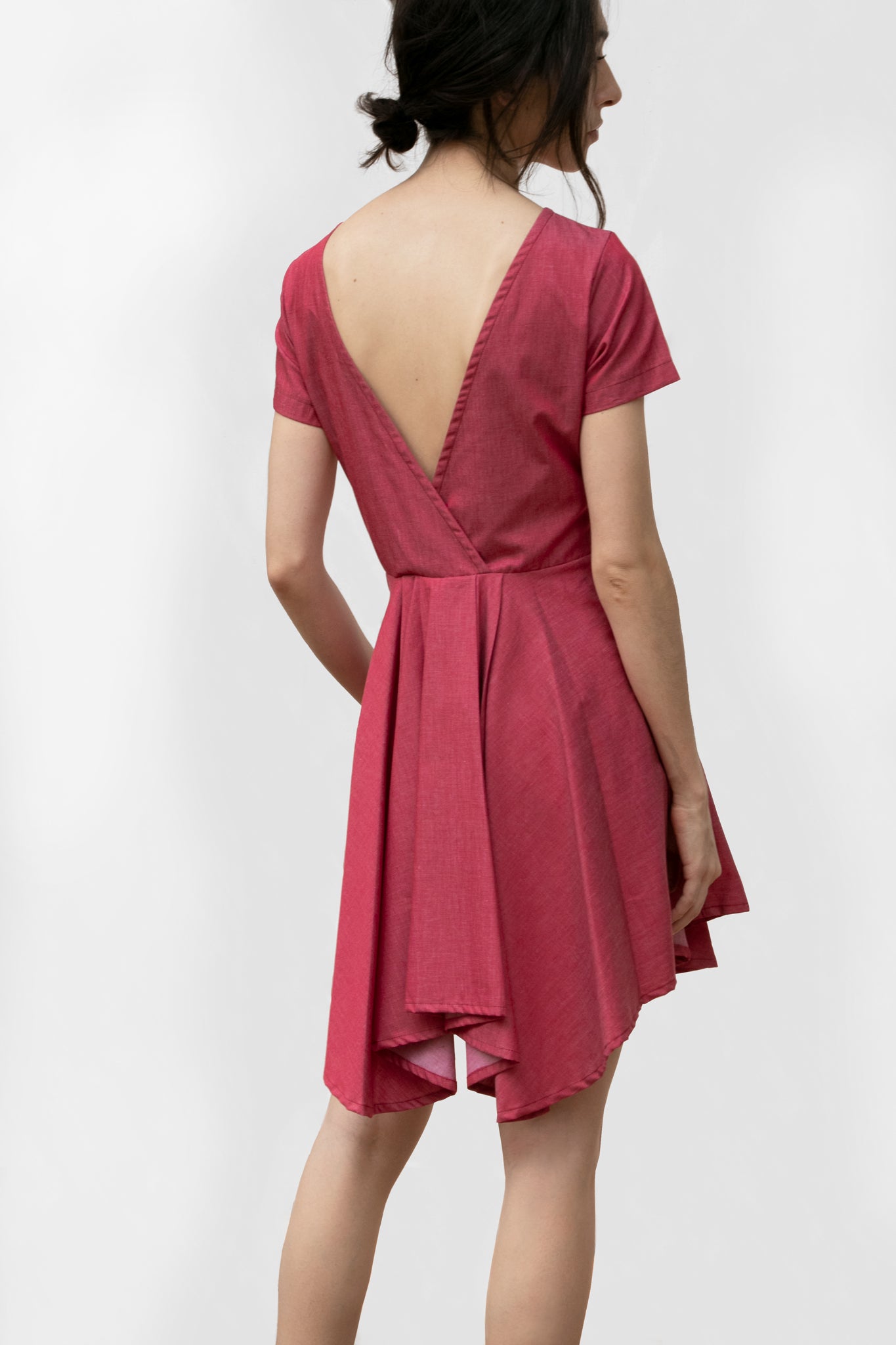 Bañador Open Back Pleated Cotton Dress