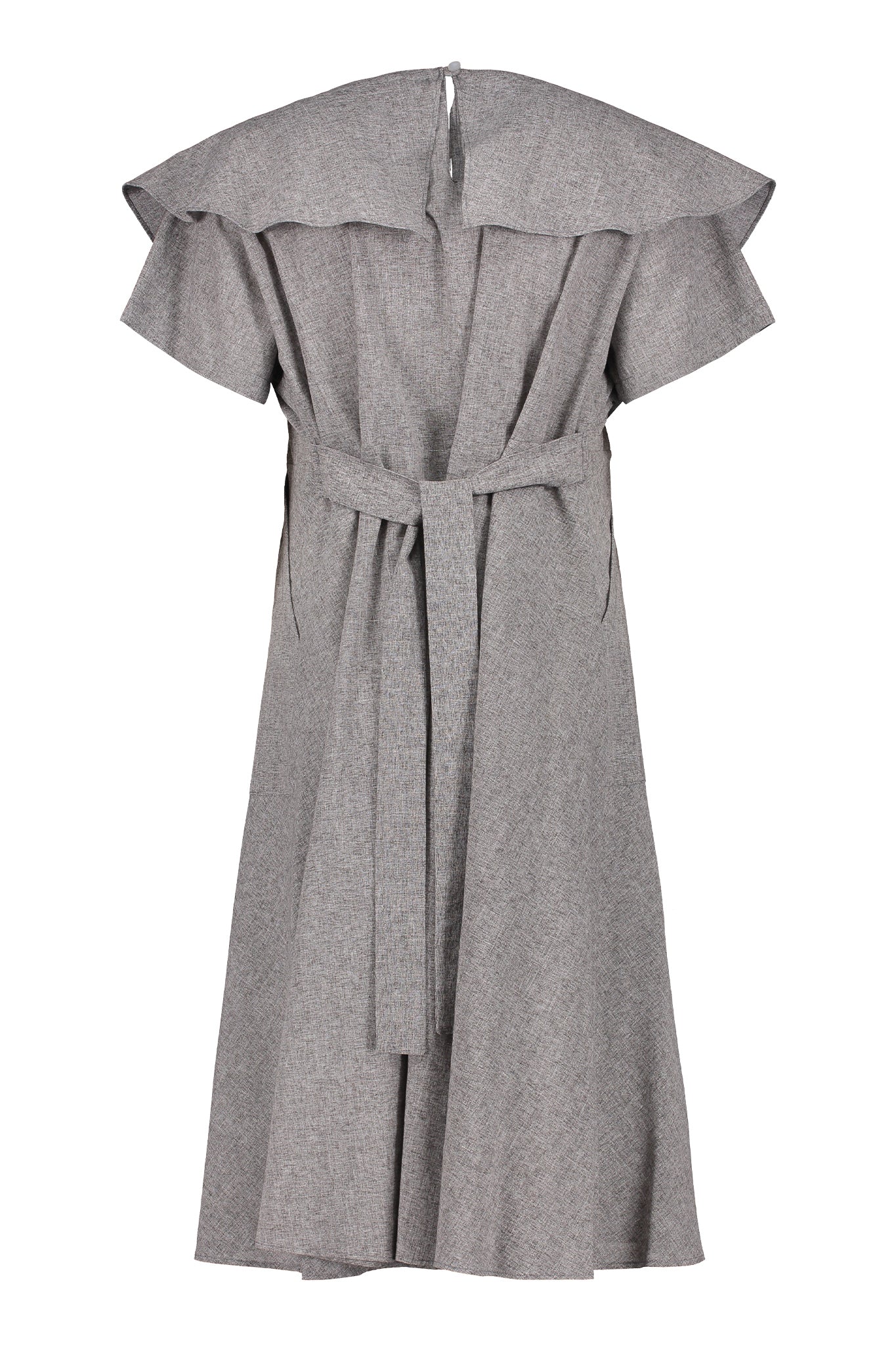 Ginger Melange Layered V-Neck Collar Dress