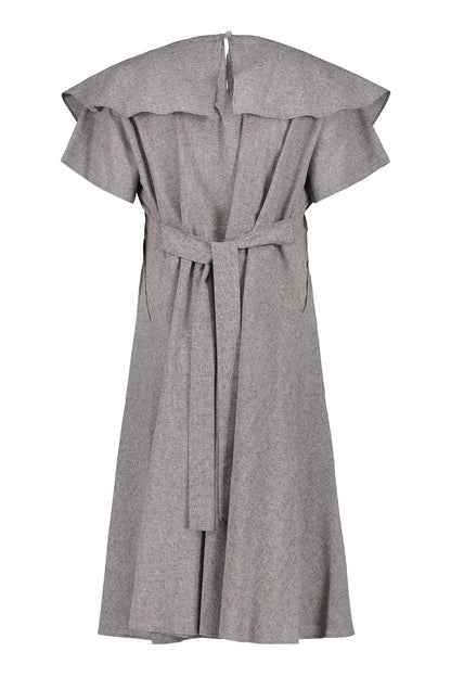 Ginger Melange Layered V-Neck Collar Dress