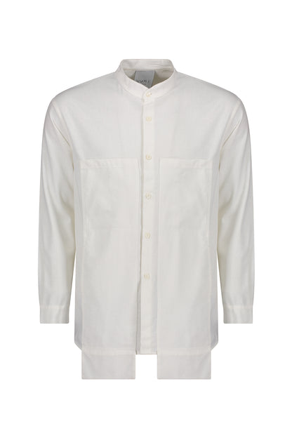 Iodine Front Pocket Linen-Blend Shirt