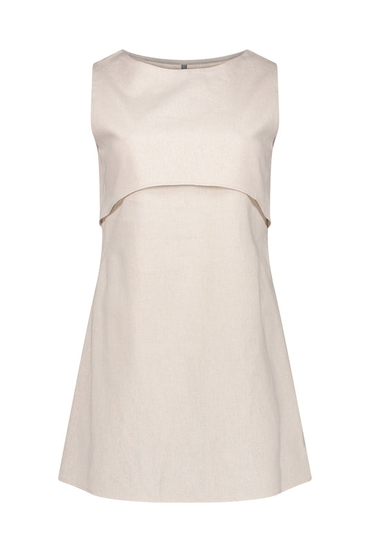 Paul Open Back Linen-Blend Shift Dress