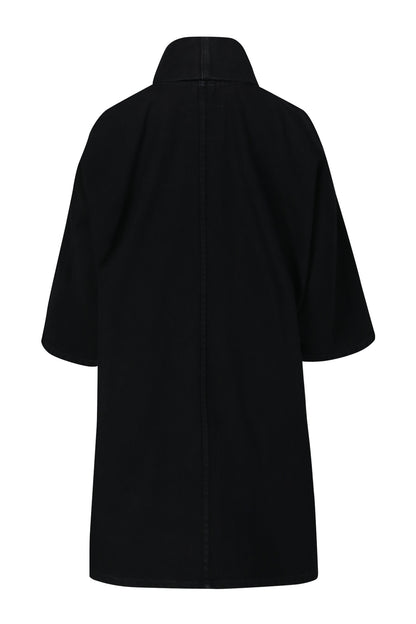 Pollux Black Denim Open Kimono Coat