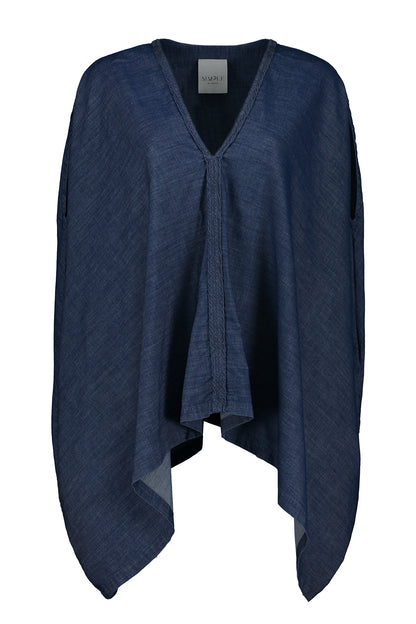 Surya Washed Denim Balloon Blouse