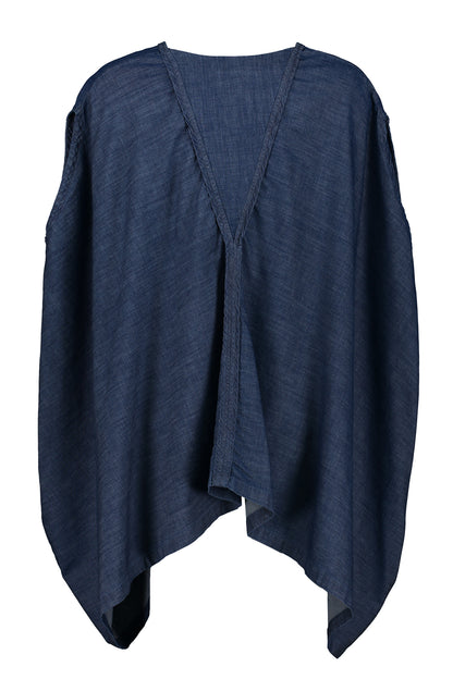 Surya Washed Denim Balloon Blouse