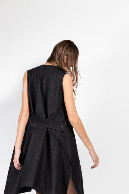 Atenea Sleeveless Denim Wrap Dress