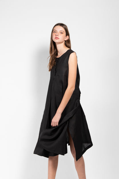Atenea Sleeveless Linen Wrap Dress