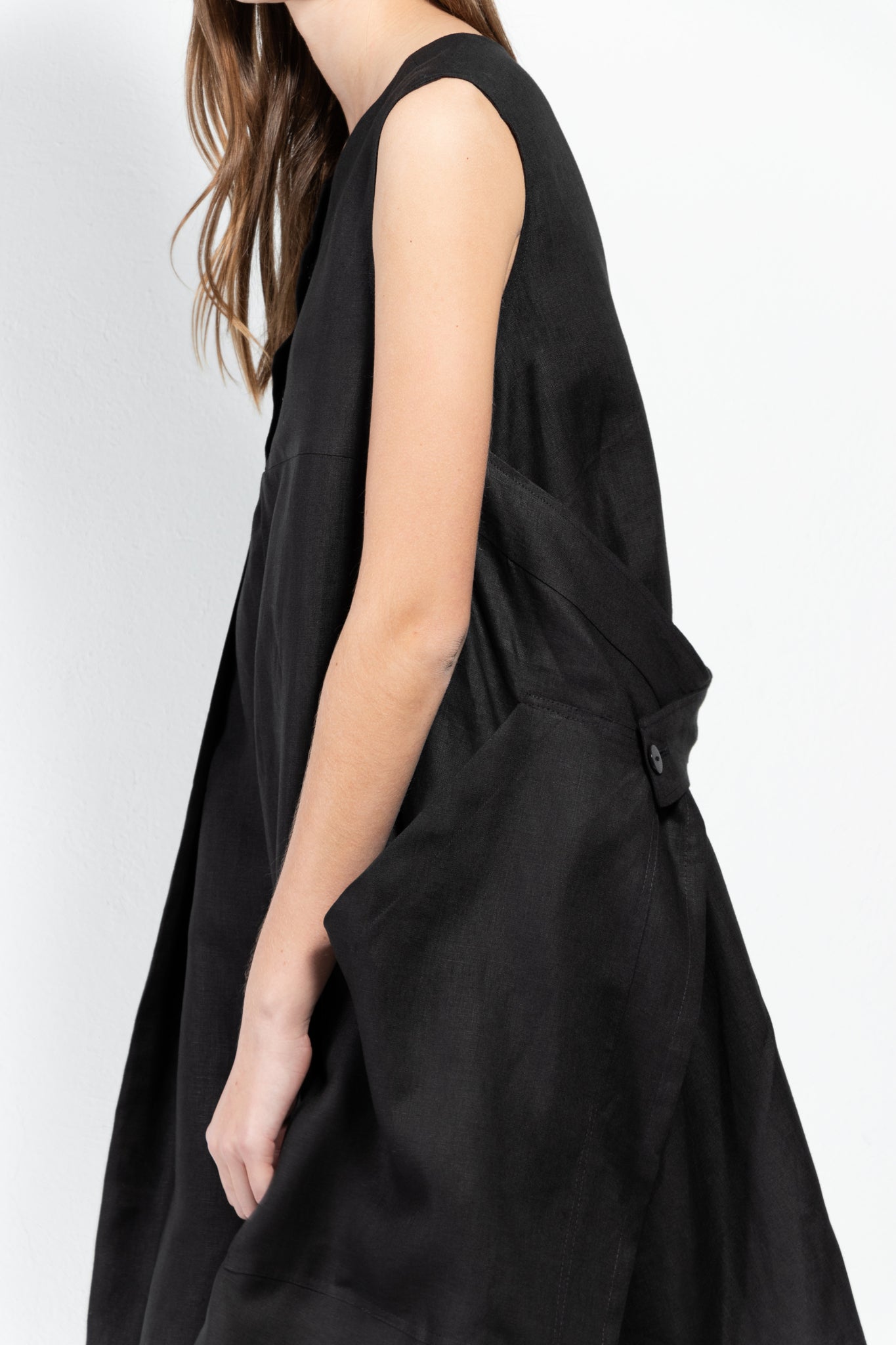 Atenea Sleeveless Linen Wrap Dress