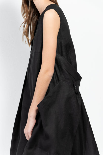 Atenea Sleeveless Linen Wrap Dress