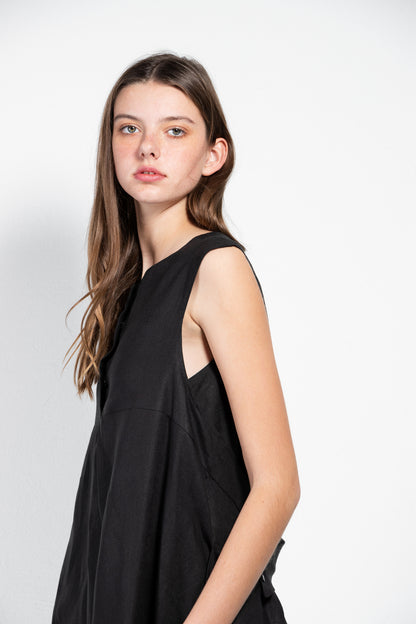 Atenea Sleeveless Linen Wrap Dress