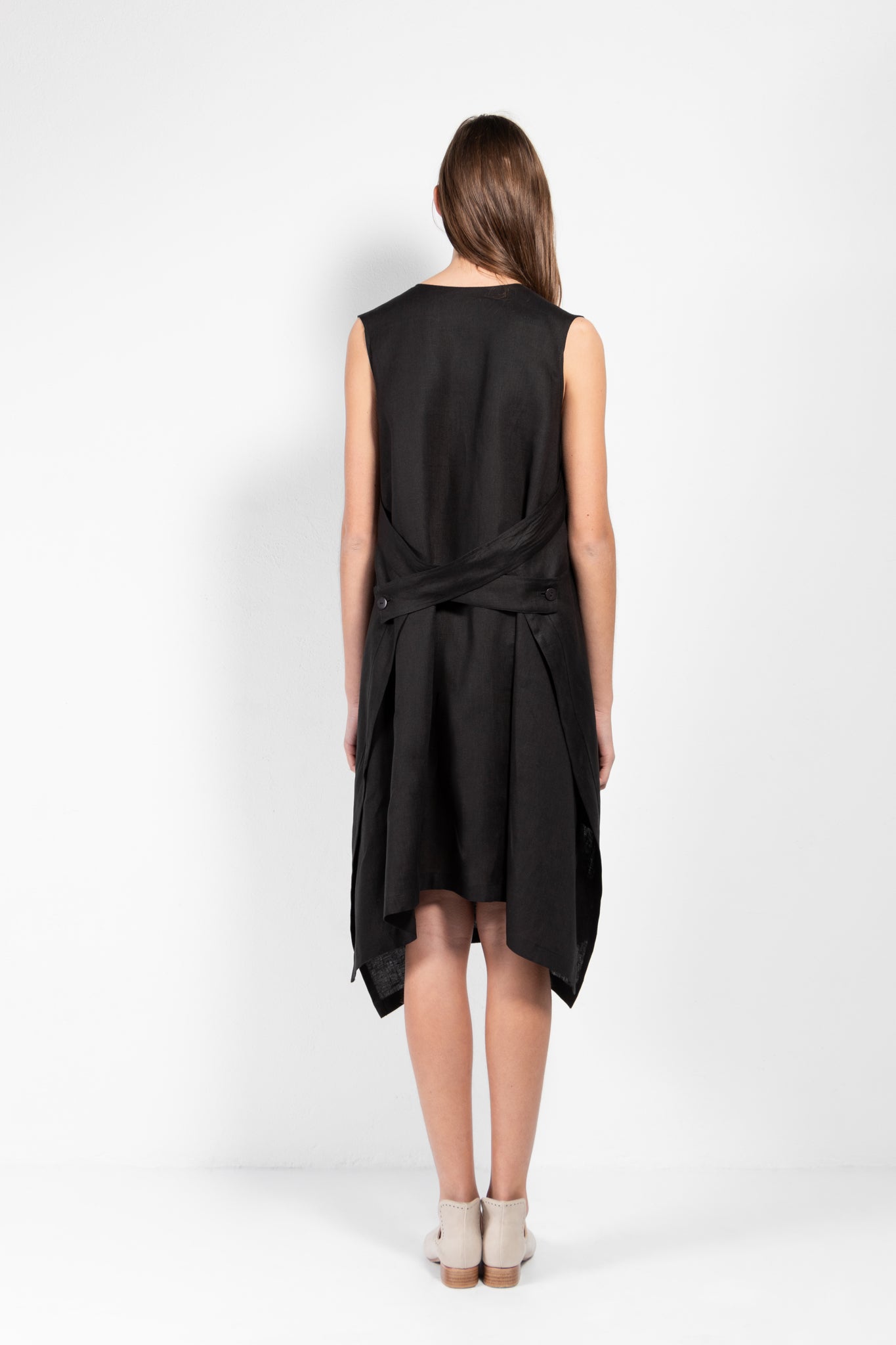 Atenea Sleeveless Linen Wrap Dress