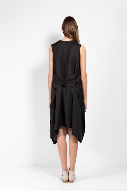 Atenea Sleeveless Linen Wrap Dress