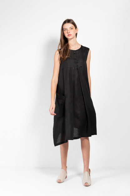 Atenea Sleeveless Linen Wrap Dress