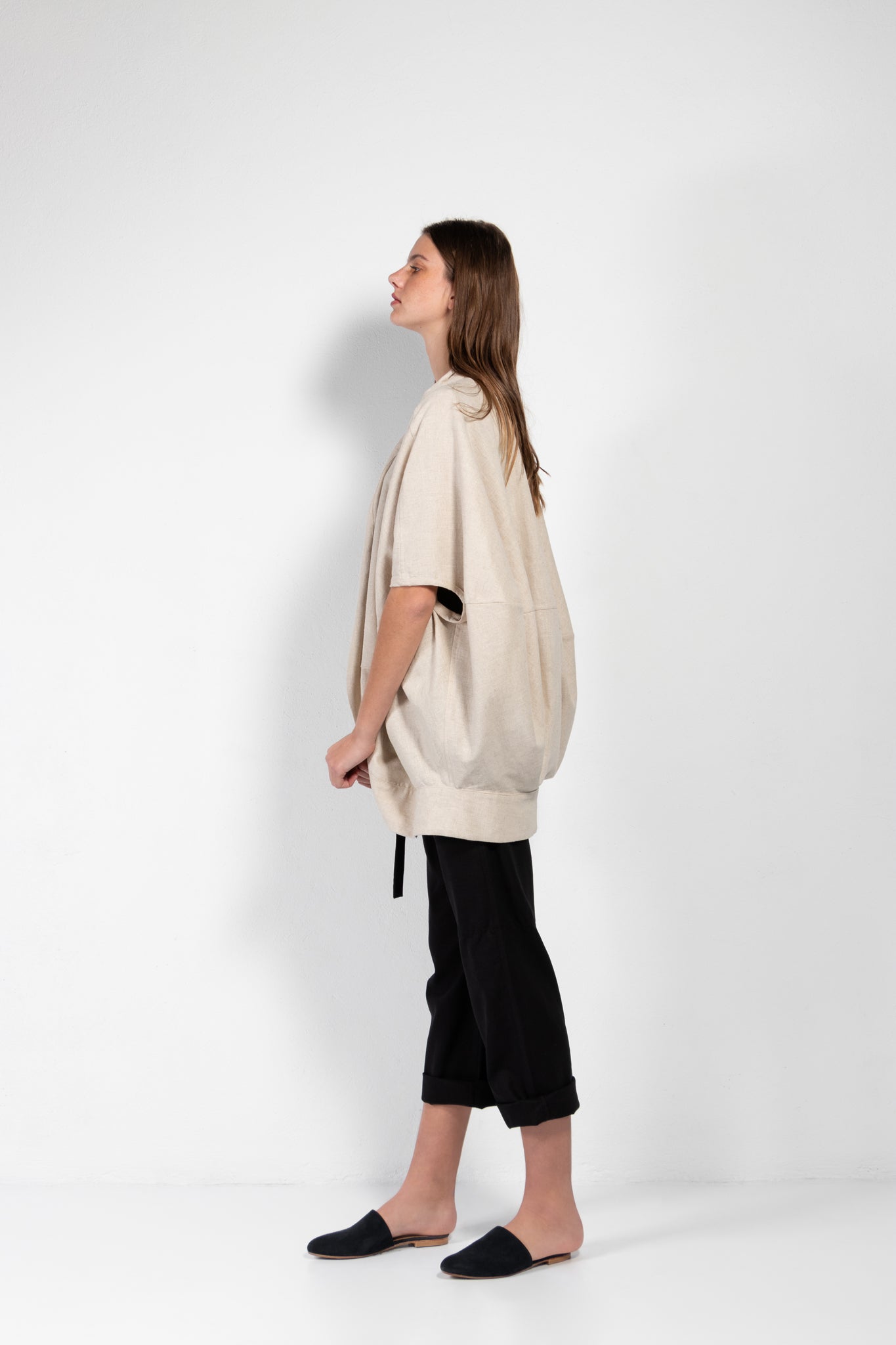 Conejito Oversized Linen-Blend Vest