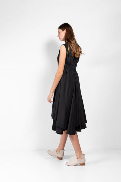 Vestido Rea en crêpe de chine