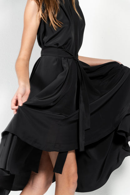 Vestido Rea en crêpe de chine