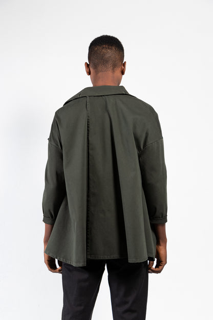 Gabardina Spike en sarga de algodón