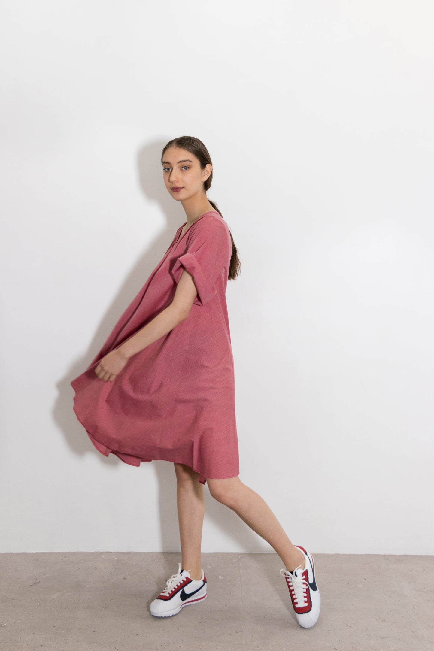 Juno Lightweight Cotton Dress With Contrasting Panel