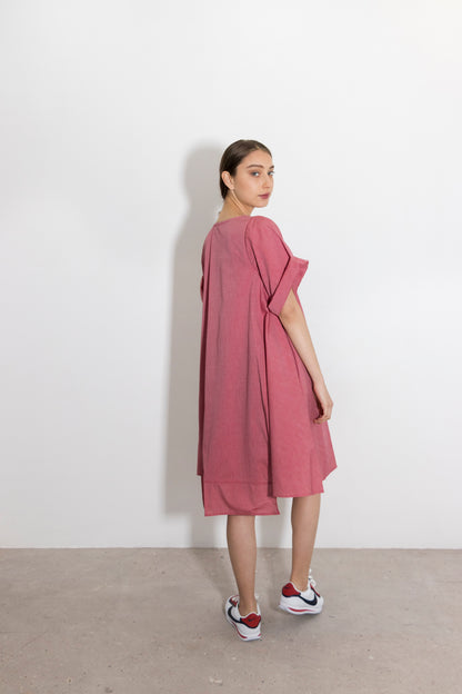 Juno Lightweight Cotton Dress With Contrasting Panel