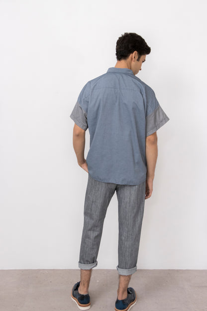 Barium Elastic Waist Stretch Denim Pants