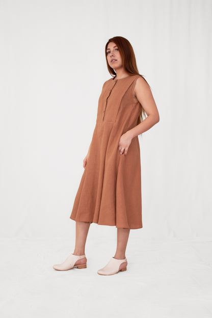 Anise Linen Button Front Dress