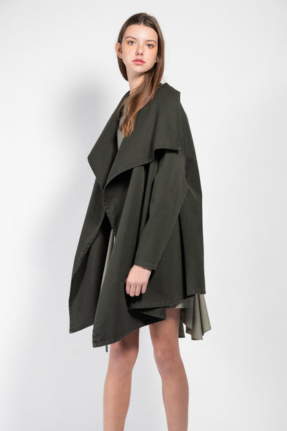 Gabardina Spike en sarga de algodón